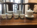 雅轾茗品德化白瓷三才盖碗介杯敬茶杯手工控线描金边写字陶瓷功夫盖碗茶具 般若 实拍图