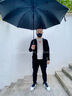 伞小满 德国直杆雨伞男士长柄自动高尔夫雨伞大号高端劳斯莱斯商务贵宾伞迎超大雨伞双人三人定制logo 黑色（黑胶款）120cm 实拍图