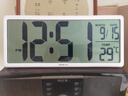 汉时（Hense）LCD大屏电子时钟客厅挂墙挂钟桌面台钟wifi自动对时家用钟表HA88 A款白色（简洁款) 实拍图