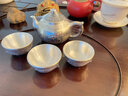 茂林銀樓 银茶壶S999足银茶具百福功夫泡茶银茶杯双层隔热银器送长辈礼品 五福临门一壶3杯共265g+鉴定证书 实拍图