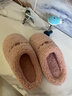 PaulFrank大嘴猴棉拖鞋冬季女家用保暖毛绒情侣家居室内防滑加绒厚底男拖鞋 白色 270(适合40-41) 实拍图