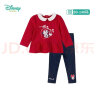 迪士尼童装男童女童套装迪斯尼宝宝卫衣套装米奇米妮款儿童外出服 红色T1202 24个月/身高90cm 实拍图