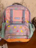 梦乐（MoonRock）小学生书包轻盈护脊减负可调节安全反光3-6年级儿童潮流书包 浅紫色/甜心独角兽SP200P-24321 实拍图