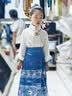 萝美酱2025新款马面裙女童儿童汉服套装全套春秋国风古装女孩 雀蓝色喷金马面裙+长袖上衣+项链 120 实拍图