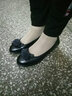 恒有福牛皮软底妈妈鞋坡跟中跟休闲软底真皮女单鞋舒适中年皮鞋防滑春秋 黑色 39 实拍图