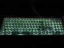 超薄蒸汽朋克复古背光键盘鼠标套装可爱粉色发光家用办公有线无线打字少女心笔记本台式电脑通用键鼠 薄荷绿白光有线款（女生圆形按键单键盘） 实拍图