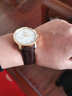 十瑞（SHIRUI）双面鳄鱼皮表带真皮男适用于欧米茄万国江诗丹顿浪琴积家手表带女 棕色棕线-银色针扣 20mm 实拍图