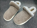 卡帝乐鳄鱼棉拖鞋男士冬季保暖棉拖鞋毛绒拖鞋棉鞋子男 1005M 咖色 42-43 实拍图