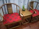 寻古 红木家具非洲鸡翅木（学名：非洲崖豆木）圈椅三件套实木中式典太师椅靠背椅子宫廷椅阳台茶几小桌 双层茶几三件套 实拍图