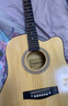 雅萨特奥（YASATEAO)单板民谣41寸吉他初学者木吉他学生新手入门练习亮光吉他六弦乐器  41寸原木色 +礼包 实拍图