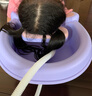 奔麦 儿童洗头躺椅宝宝洗头椅床婴儿洗头神器孕妇小孩洗发可折叠女孩 尊享(伸缩枕+洗头槽+干发帽)紫 实拍图