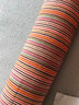清茉圆形颈椎枕头非修复颈椎专用纯棉老粗布荞麦壳皮护颈枕圆柱硬枕芯 橘黄条纹  大号 42x10cm 实拍图