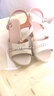 依斯诺宇妈妈凉鞋女高跟凉鞋女夏真牛皮粗跟鱼嘴中年女士一字带皮凉鞋软底 米色5厘米 36 实拍图