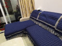 菲梵阁沙发垫套装防滑布艺定制实木组合皮沙发套罩盖布巾四季通用坐垫子 梦娜斯-深蓝色 定做专拍（请联系在线客服） 实拍图