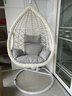 紫叶（ziye） 吊椅吊篮藤椅室内阳台秋千椅卧室鸟巢摇篮椅成人秋千摇椅 双人双杆象牙白【配坐垫地毯】 实拍图