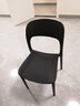 佳匠现代简约餐椅公司学校食堂椅成人靠背塑料椅家用休闲可叠放椅子 黑色 实拍图
