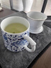 守勤堂景德镇青瓷玲珑会议室茶杯茶水分离杯陶瓷办公室泡茶杯带盖喝茶杯 《春江兔月》茶水分离杯 450ml 1只 实拍图