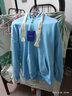 佐优品连帽夹克男外套编织绳秋冬季潮流美式宽松百搭学生开衫卫衣服 浅蓝色加绒 L 建议100-120斤 实拍图