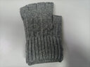 领迷风羊驼绒半指手套男士冬季保暖五指毛线针织漏指半截露指学生写字冬天骑行 浅灰色 实拍图