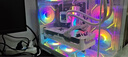 玩嘉 孤勇者无立柱matx主板电脑机箱360水冷海景房机箱纯白30/40系列超长显卡侧透主机箱 孤勇者白色升级版+6棱镜4pro风扇【ARGB 实拍图