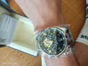 冠琴（GUANQIN）手表男机械表全自动镂空飞轮瑞士品质防水夜光皮带男士双日历手表 间金黑面 实拍图