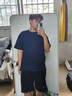PAUL DRREHOR 保罗·德雷尔240重磅纯棉短袖t恤男高档纯色简约休闲基础款内搭半袖打底衫 深蓝 L  125-140斤 实拍图