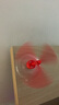 竹蜻蜓帽子吸盘摩托车机车玩具装饰风车电动车头盔小风扇犄角旋转 红色 实拍图