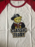 Classic Teddy精典泰迪童装儿童t恤男女童短袖T恤薄款半袖宝宝衣服夏装洋气上衣 棒球帽子熊同色插肩大红 130cm 实拍图