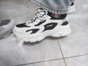 骆驼（CAMEL）运动老爹鞋女透气厚底潮休闲鞋子 K23S60L8016 白/黑 38 实拍图