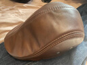 川玖田一牛皮帽鸭舌帽男士真皮秋冬户外护耳工人帽前进帽有大码中老年保暖 棕色 XL 均码适合头围【57-58cm】 实拍图