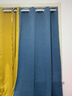 梦达莱免打孔伸缩杆窗帘成品一整套遮光客厅卧室定制隔断门帘保暖遮阳帘 雾霾蓝+黄（当天发货） 适用宽1.6-2.1米【窗帘高1.8米】 米 实拍图