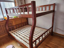 美念胡桃木儿童上下床实木高低床双层床上下铺床两层木床子母床 胡桃色【梯柜款】床+床垫+书架+双抽 上铺宽100cm下铺宽120cm 实拍图