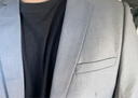 HAIPAIHAOYU西服套装男士修身商务正装西装面试职业装套西伴郎服新郎结婚礼服 A版灰色二扣【西服+西裤】 4XL (190) 实拍图