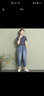 索宛亦（SUOWANYI）民族风刺绣高腰显瘦哈伦牛仔裤子女夏季小个子复古宽松九分裤 蓝色 M 建议85-102斤 实拍图