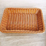 仿藤编织篮零食展示筐市陈列水果篮子藤编面包篮收纳筐 35*25*7浅咖 实拍图