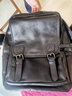 CHALEAH&KEVITH男士双肩包真皮背包商务大学生书包休闲时尚潮流旅行大容量电脑 黑色 实拍图