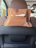 照启工汽车车载纸巾盒袋挂式扶手箱创意布艺翻毛皮座椅后背车用抽纸盒袋 宝马X1/X3/X5/X6/1系2系3系5系7系8 棕色 实拍图