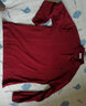 康柏力特大码打底衫男加肥加大肥佬长袖T恤商务纯色翻领保罗衫棉 酒红色 4XL适合200-225斤 实拍图