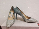 JIMMY CHOO【新年礼物】白鹿同款高跟鞋婚鞋银蓝色 ROMY 85 实拍图