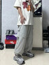 BJHG宋雨琦同款不计后果白色工装裤子男夏季潮牌轻薄三防运动伞兵裤女 寒泉灰 XL （190-210斤） 实拍图