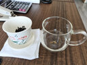 美斯尼 玻璃茶杯茶水分离水杯陶瓷过滤内胆办公室茶杯茶具高硼硅泡茶杯 绿荷（380毫升） 实拍图