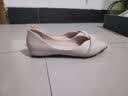 达芙妮单鞋女新款夏季尖头气质平底鞋一脚蹬舒适百搭女鞋子 米色 35 实拍图