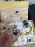 青麦 珐琅彩茶壶套装耐热玻璃功夫茶杯套装花茶下午茶具礼盒装 蓝玫瑰七件套+礼盒装 7头 实拍图