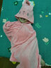 洁丽雅儿童浴巾带帽斗篷新生婴儿洗澡比棉纱布柔软吸水宝宝浴袍 (70*140cm)粉色小兔 实拍图