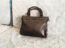 西牧狼真皮男包手提包商务公文包男士牛皮包休闲单肩包斜挎包横款软皮 黑色小号 小号 实拍图