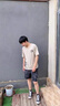 啄木鸟【两件装】t恤男夏季新款短袖打底衫男士卫衣休闲男装春秋上衣服 3779短款卡其+3778短款深灰 L （建议105-130斤） 实拍图