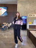 WASSUP JOYZON春秋新款品牌运动套装女宽松大码加绒学生青年休闲跑步服两件套潮 粉蓝色（春秋款两件套） 2XL（建议150-165斤） 实拍图