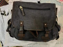 墨一 单肩包男士斜挎包大容量学生帆布包户外通勤出差背包便携手机包 灰黑色 实拍图