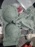 KJ内衣套装女聚拢无钢圈文胸上托性感调整型胸罩收副乳防下垂小胸 绿色含内裤 85B 实拍图
