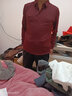 袋鼠长袖T恤男春秋款新品休闲体恤衫男装时尚商务薄款纯色男士翻领上衣 2803红色 170/L 实拍图